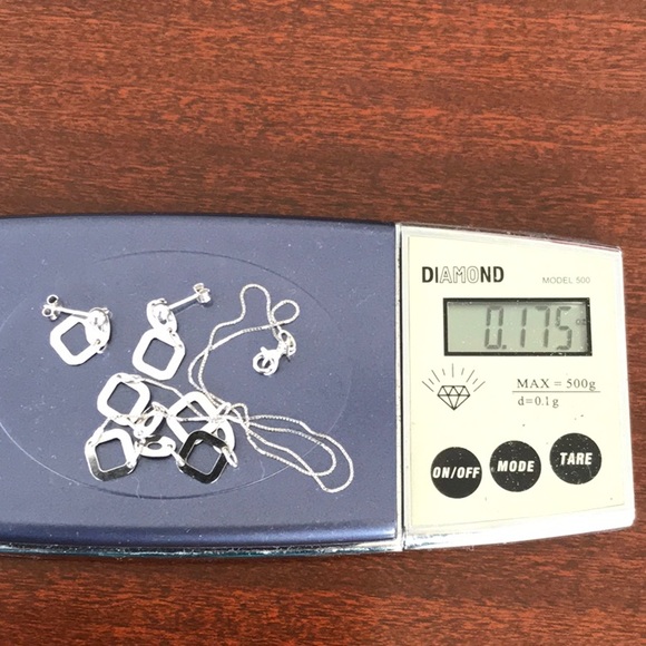 10 k White Gold Solid Italy Made Necklace Earrings - Picture 8 of 10